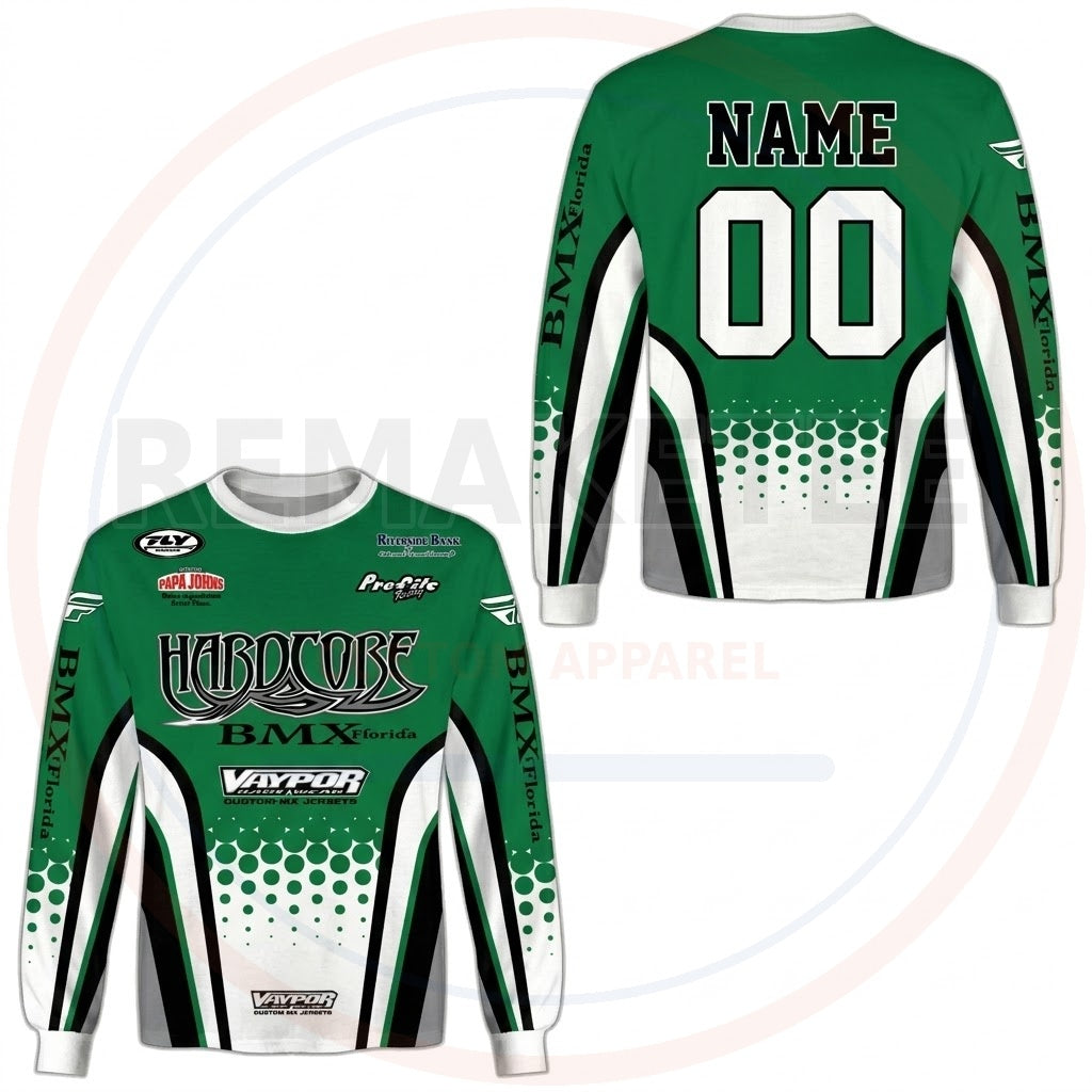 RemakeTee HARDCORE Custom Vintage Retro BMX Racing Jersey 957
