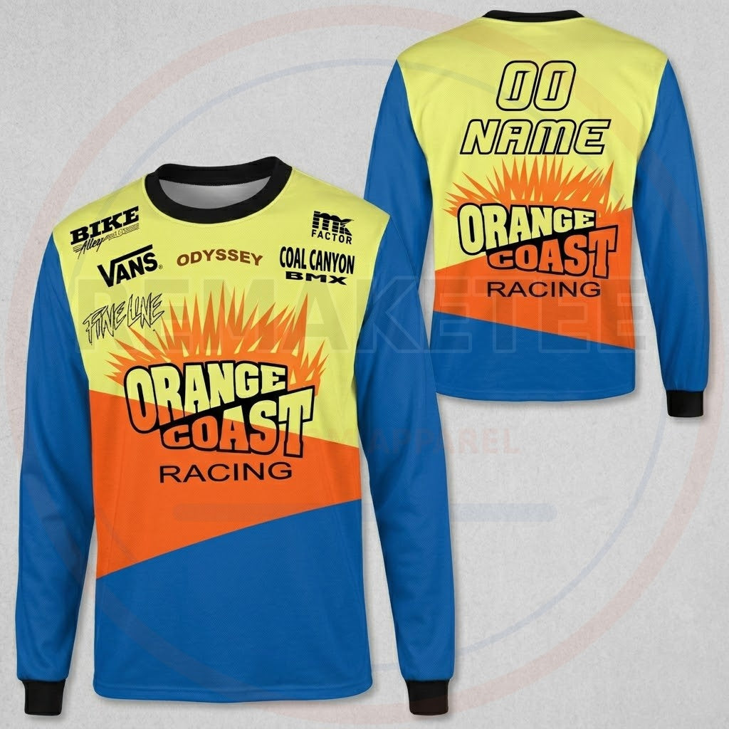 RemakeTee Orange Coast Vans Custom Vintage Retro BMX Racing Jersey 953