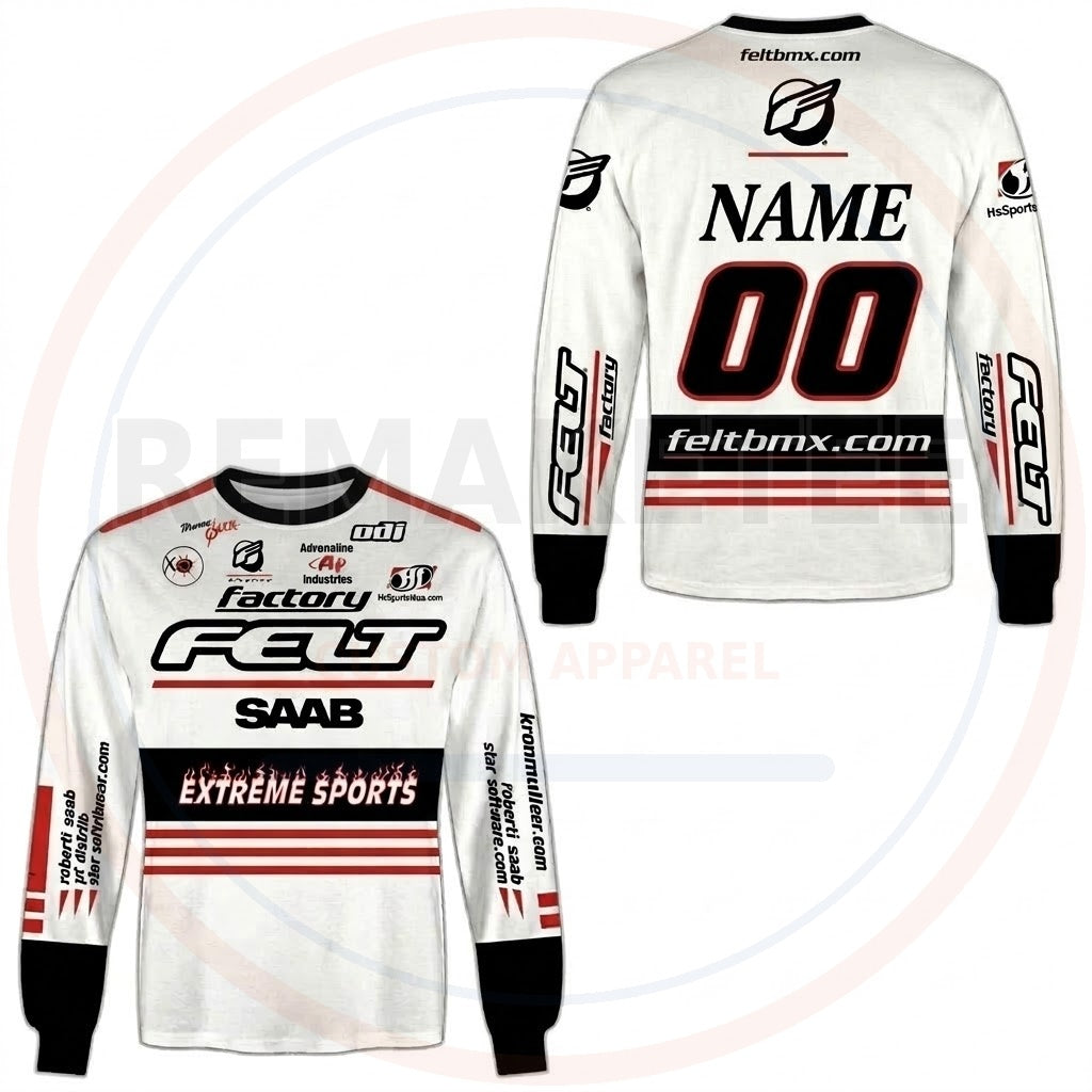 RemakeTee Felt Saab Custom Vintage Retro BMX Racing Jersey 952