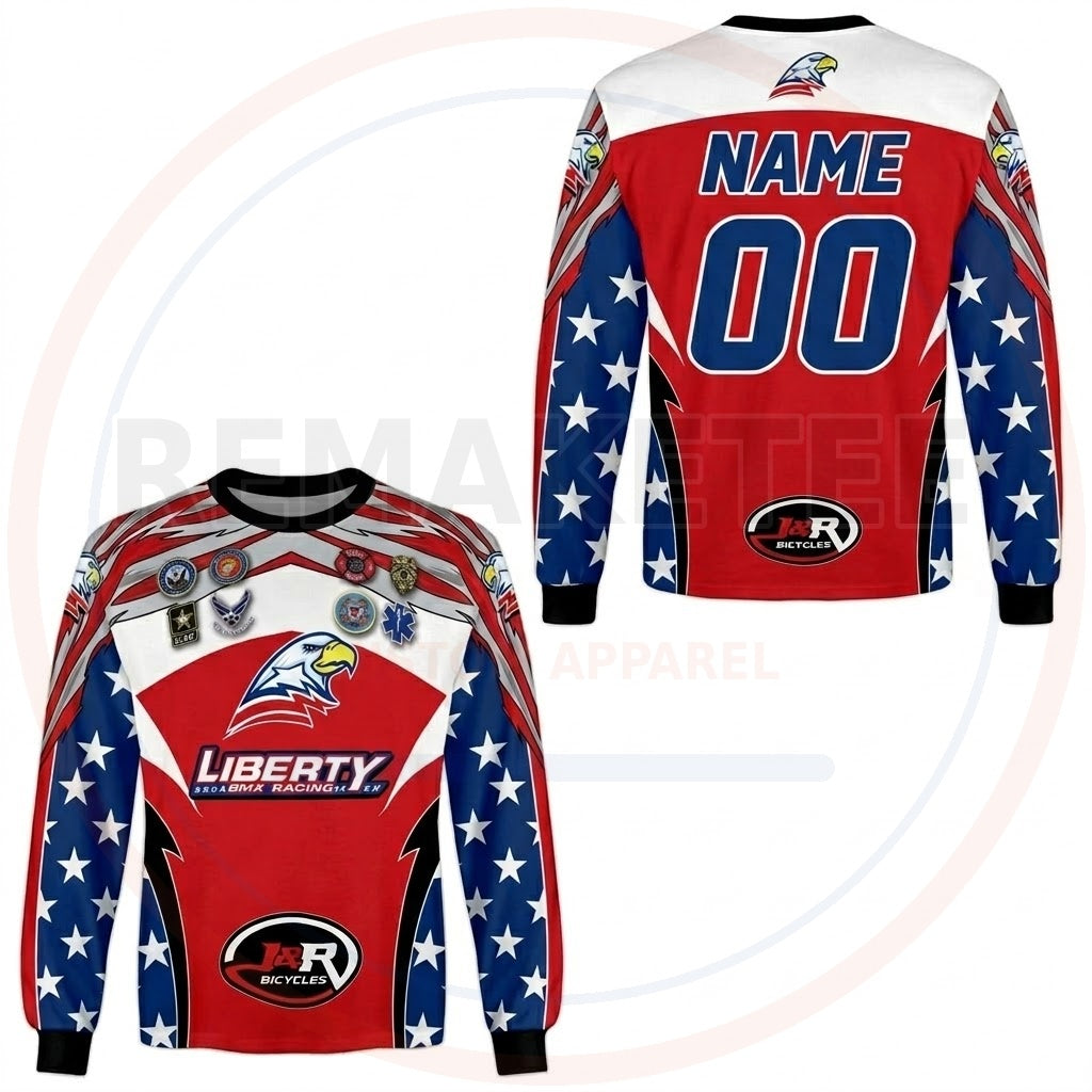 RemakeTee Liberty J&R Custom Vintage Retro BMX Racing Jersey 925