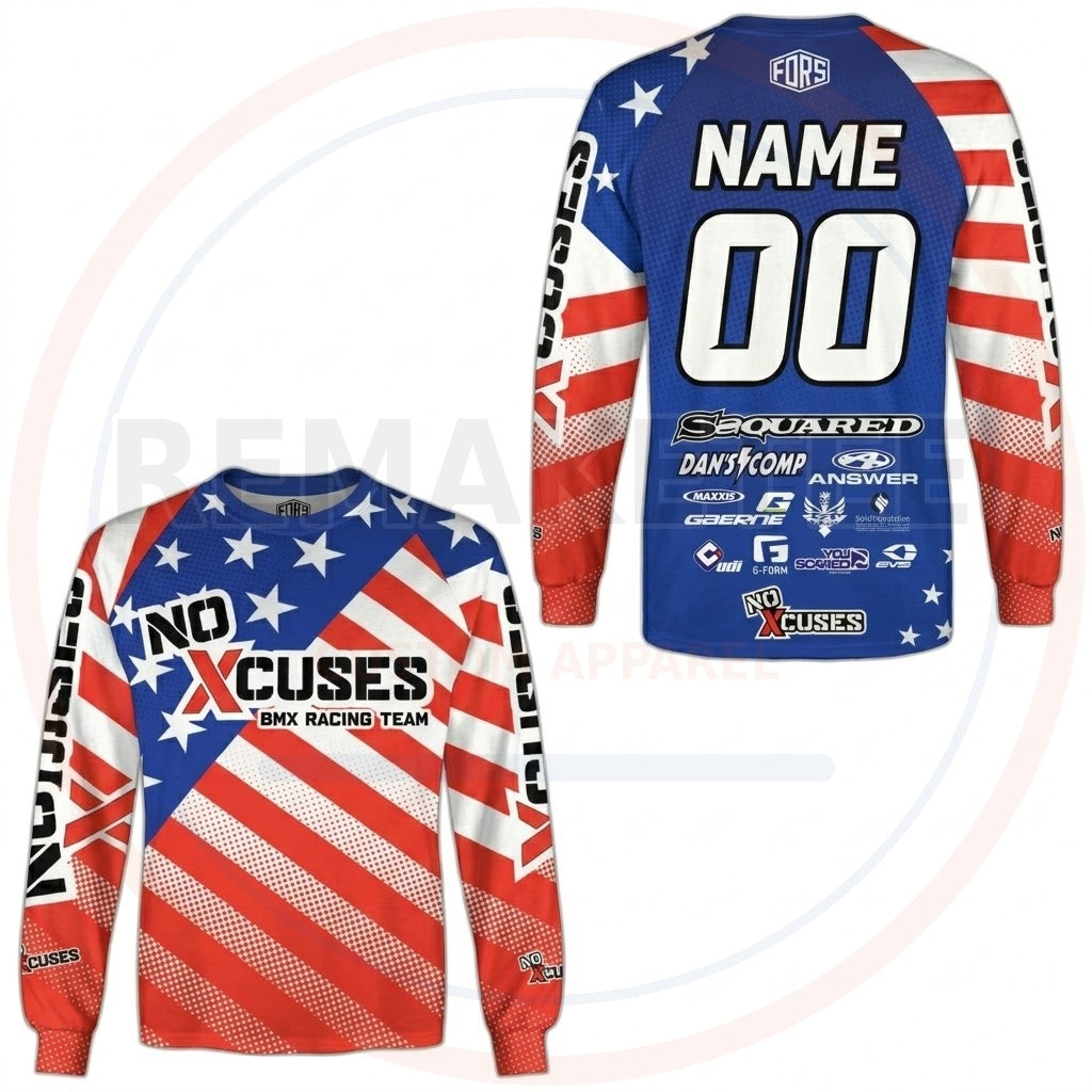 RemakeTee Xcuses Custom Vintage Retro BMX Racing Jersey 911