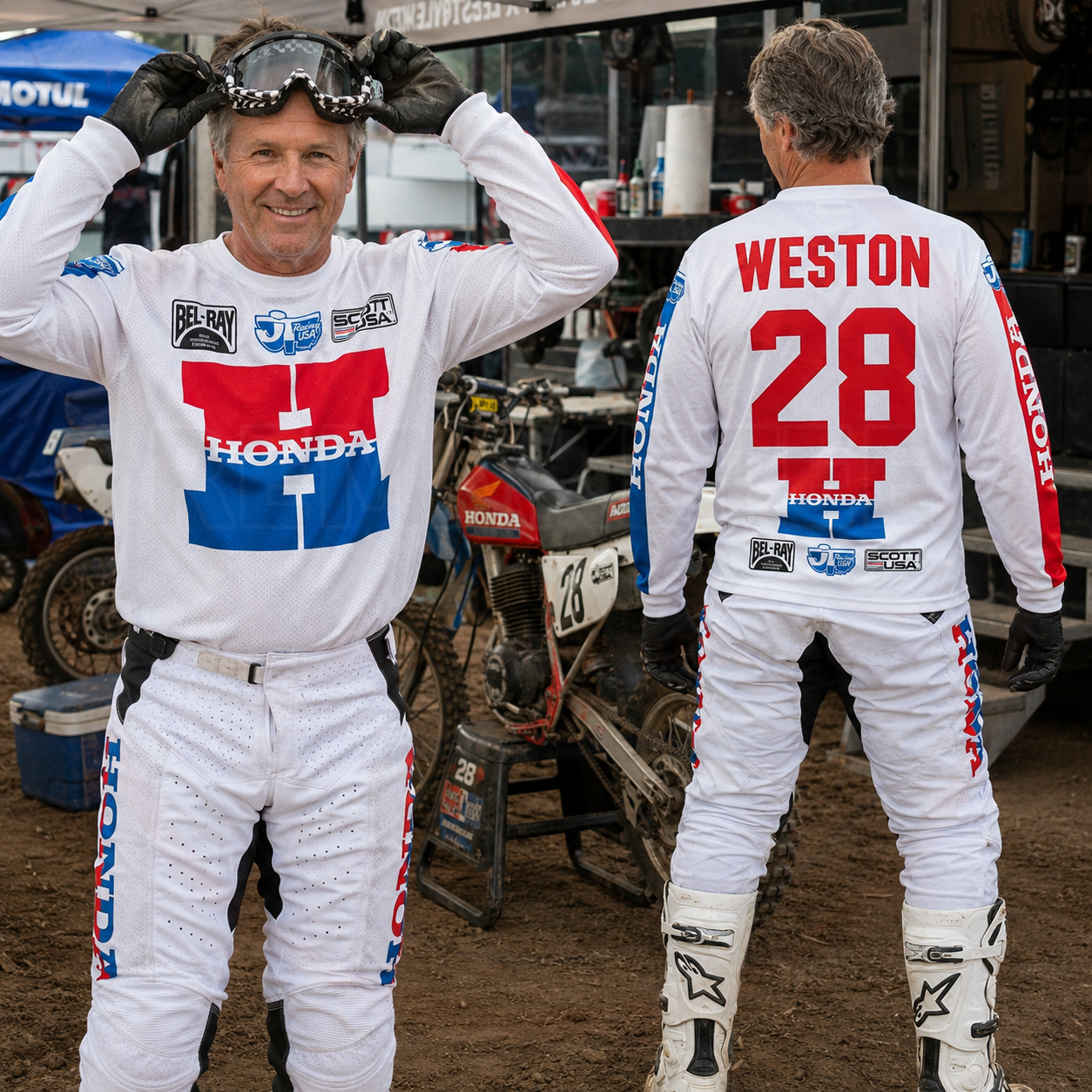 RemakeTee JT Honda Custom Vintage Retro VMX Racing Jersey 1086