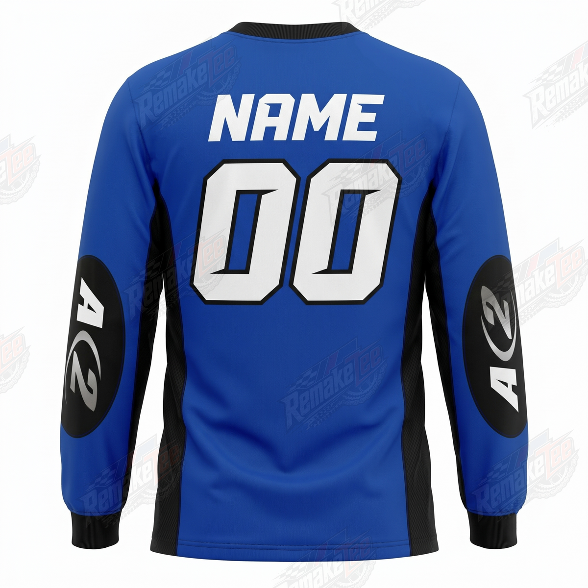 A2 Blue Black vintage VMX racing jersey - back product view