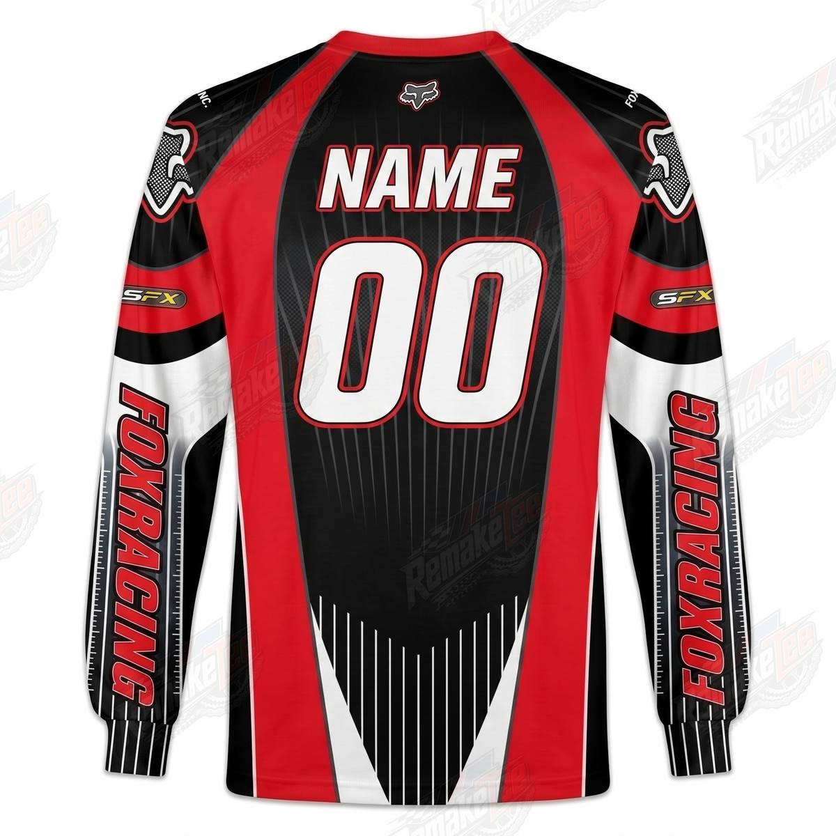 Fox Racing Red Black #1369 vintage VMX racing jersey - alternate product view