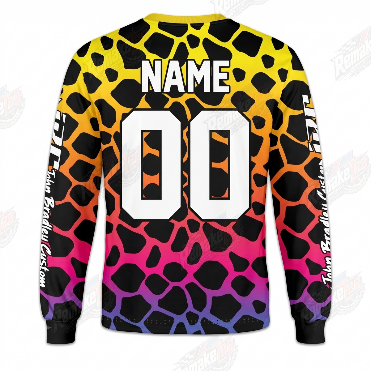 JBC Rainbow Giraffe vintage BMX racing jersey - back product view
