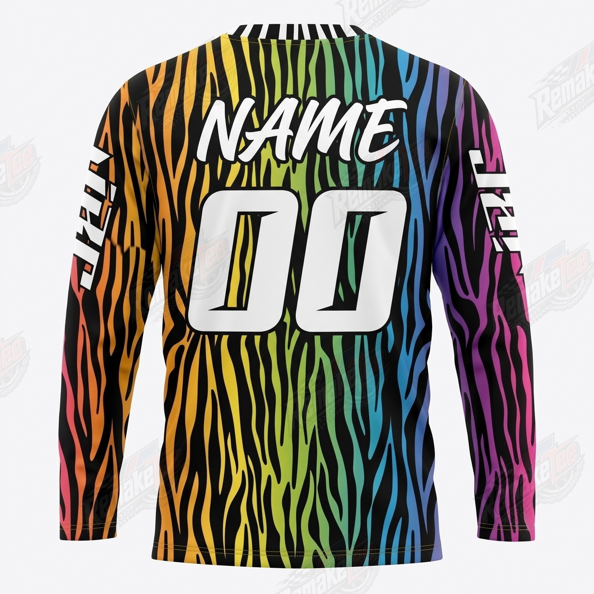 JBC Rainbow Zebra vintage BMX racing jersey - back product view