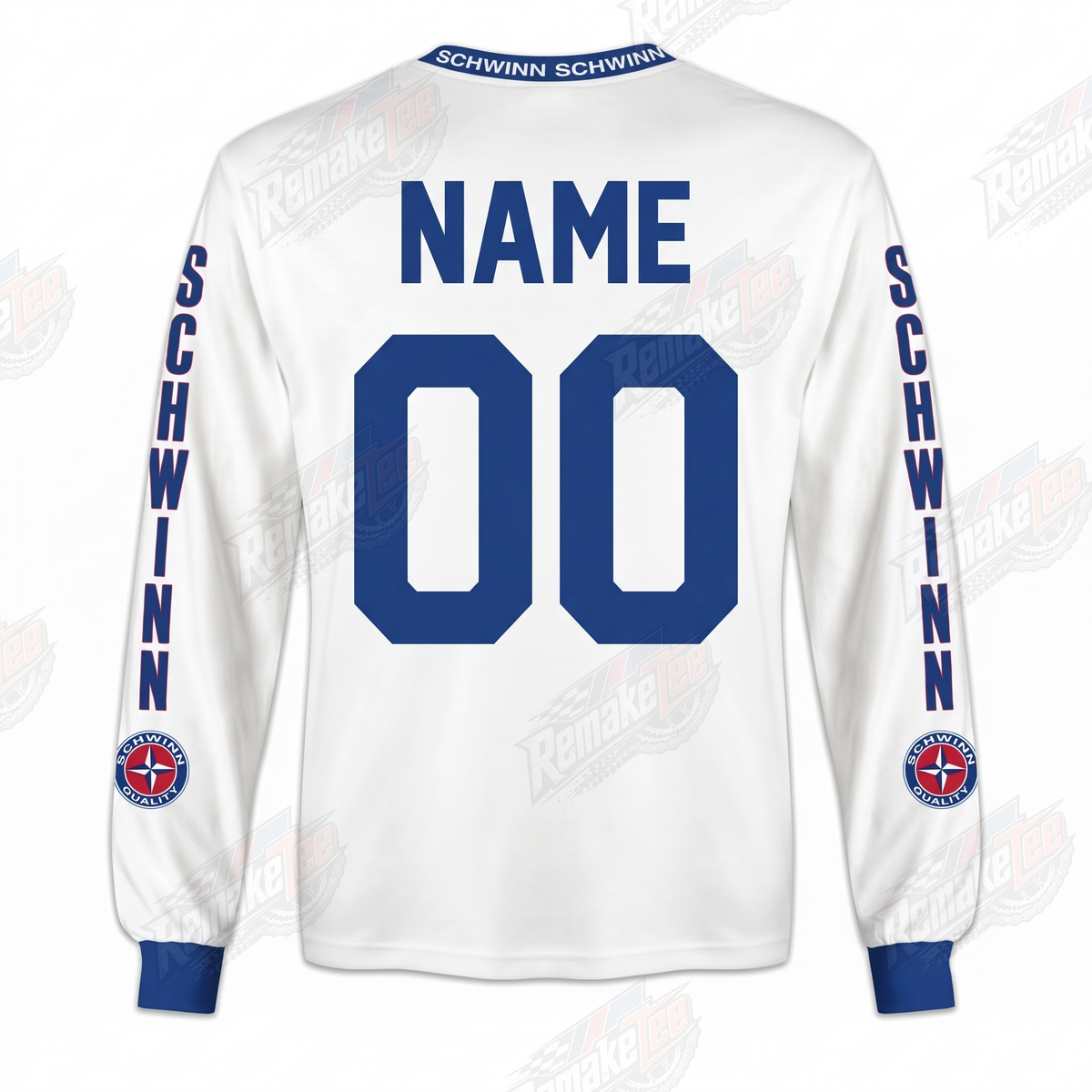 Schwinn White Red Blue Diagonal vintage BMX racing jersey - alternate product view