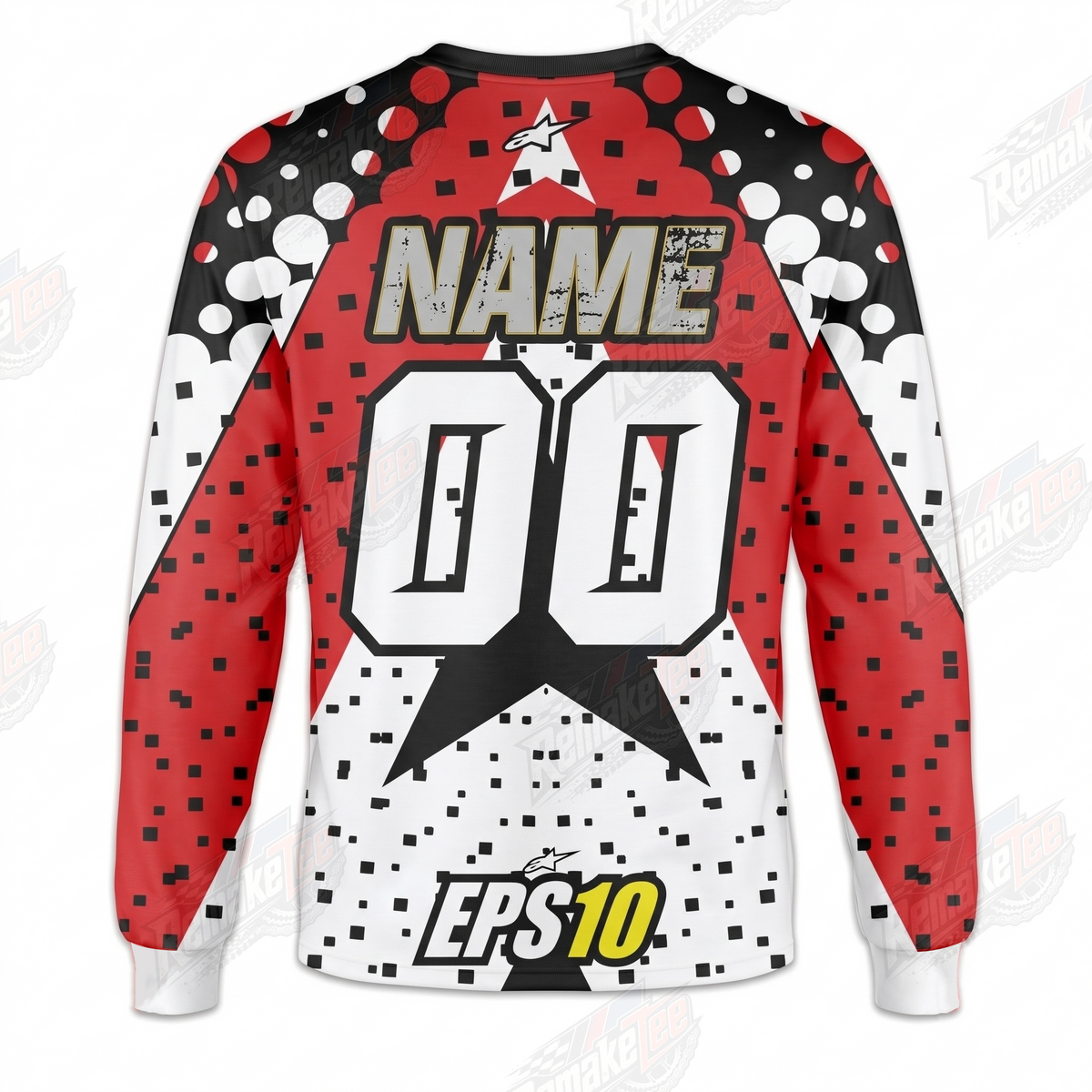 Sponsor EPS10 Track Stars Red vintage BMX racing jersey - alternate product view