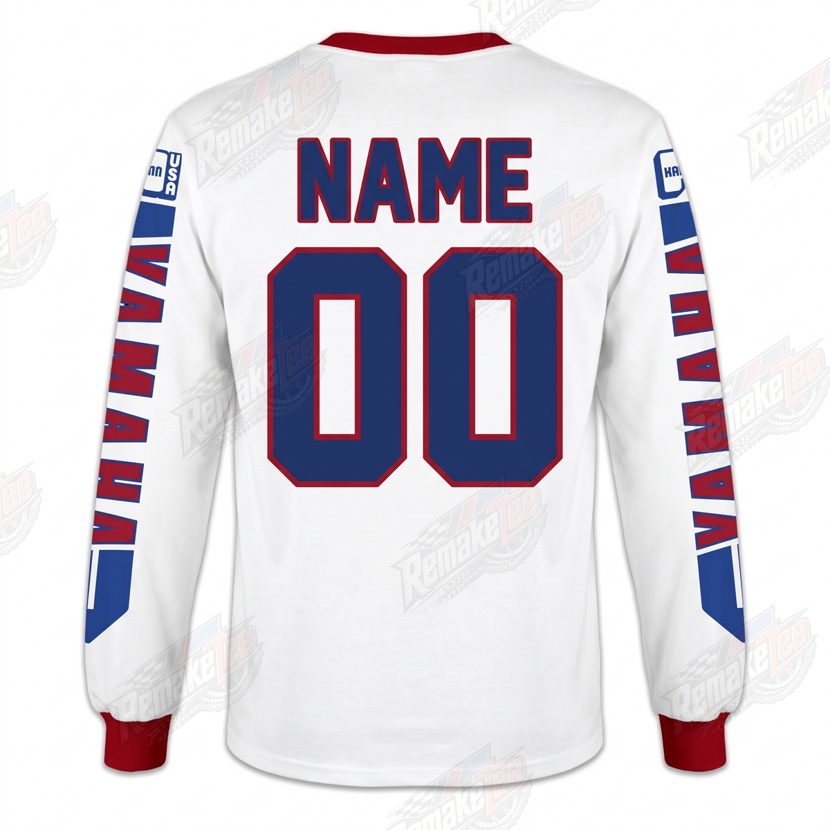 Yamaha Diagonal Stripe White vintage VMX racing jersey - back product view