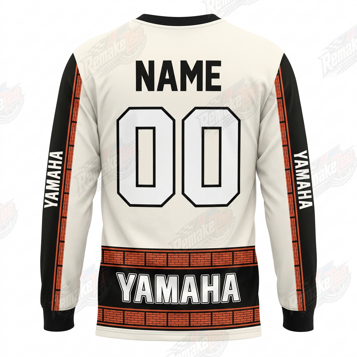 Yamaha Orange Black Heritage vintage VMX racing jersey - back product view