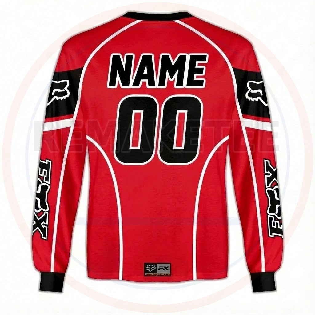 RemakeTee Fox Custom Vintage Retro BMX Racing Jersey 393