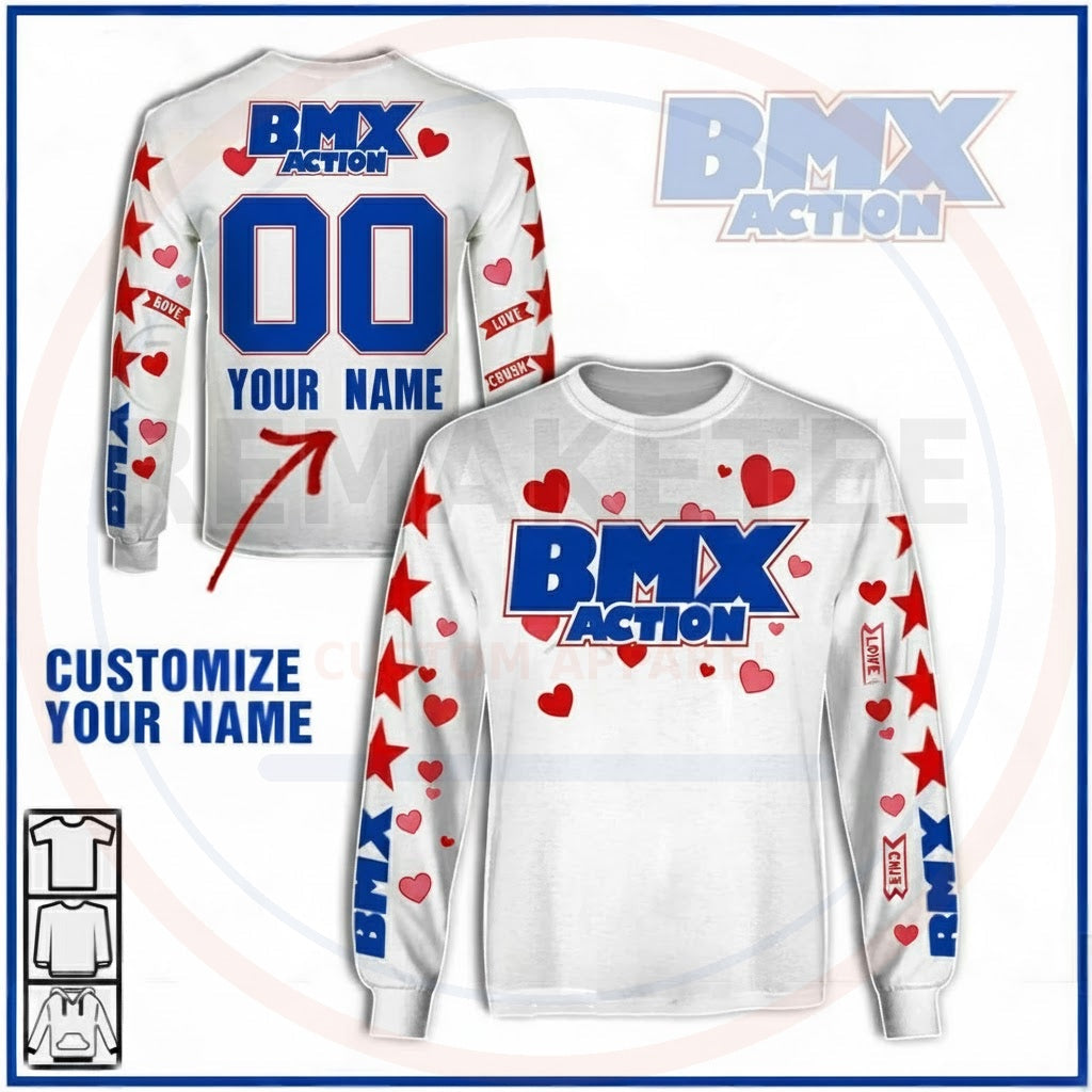 RemakeTee BMX Action Custom Vintage Retro BMX Racing Jersey 368