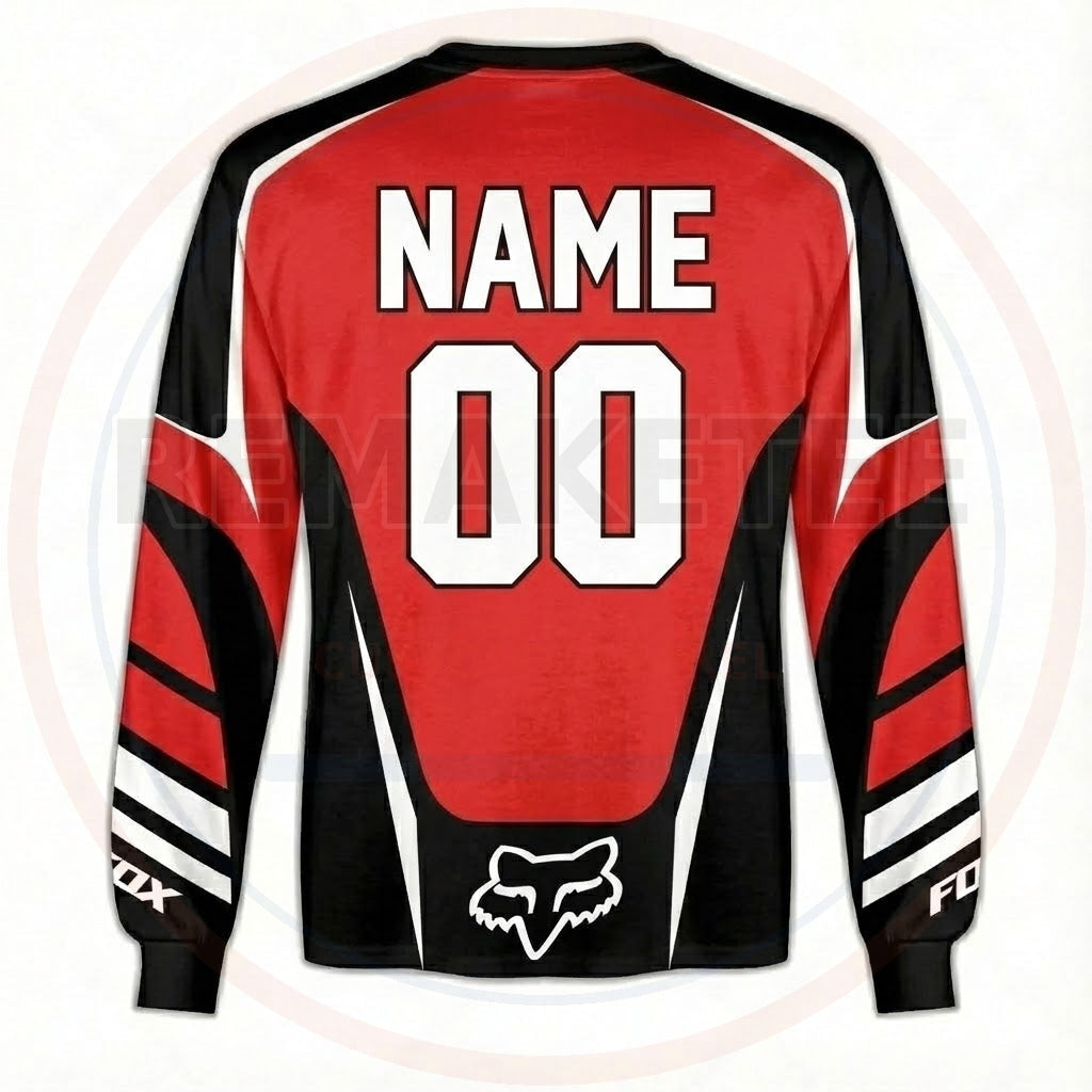 RemakeTee Fox Custom Vintage Retro BMX Racing Jersey 342
