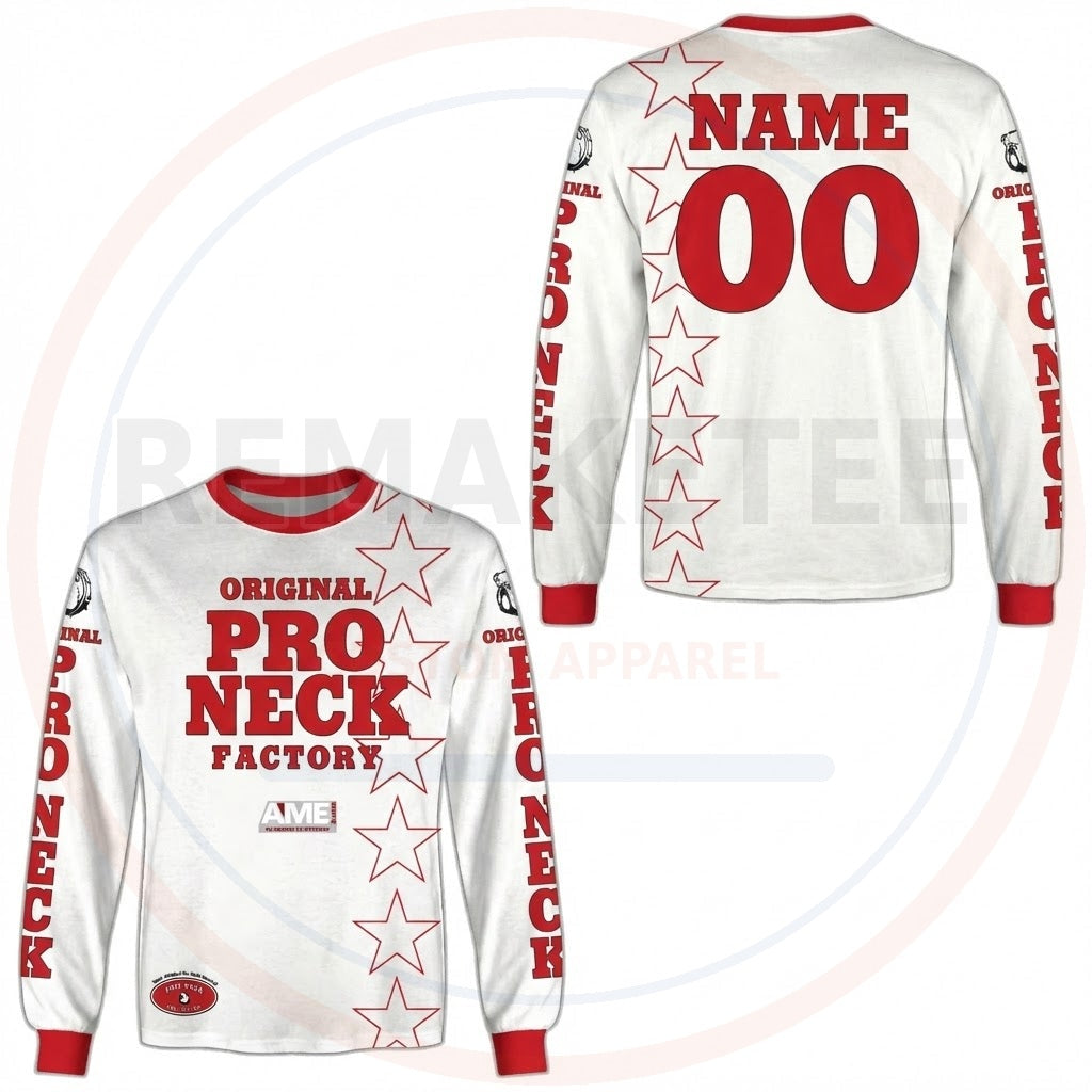 RemakeTee Pro Neck Custom Vintage Retro BMX Racing Jersey 451