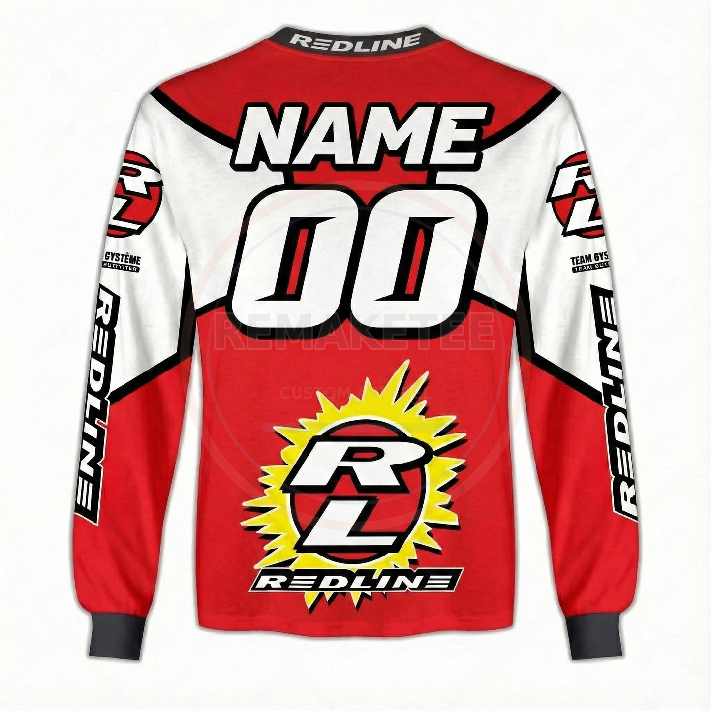 RemakeTee Redline Custom Vintage Retro BMX Racing Jersey 196