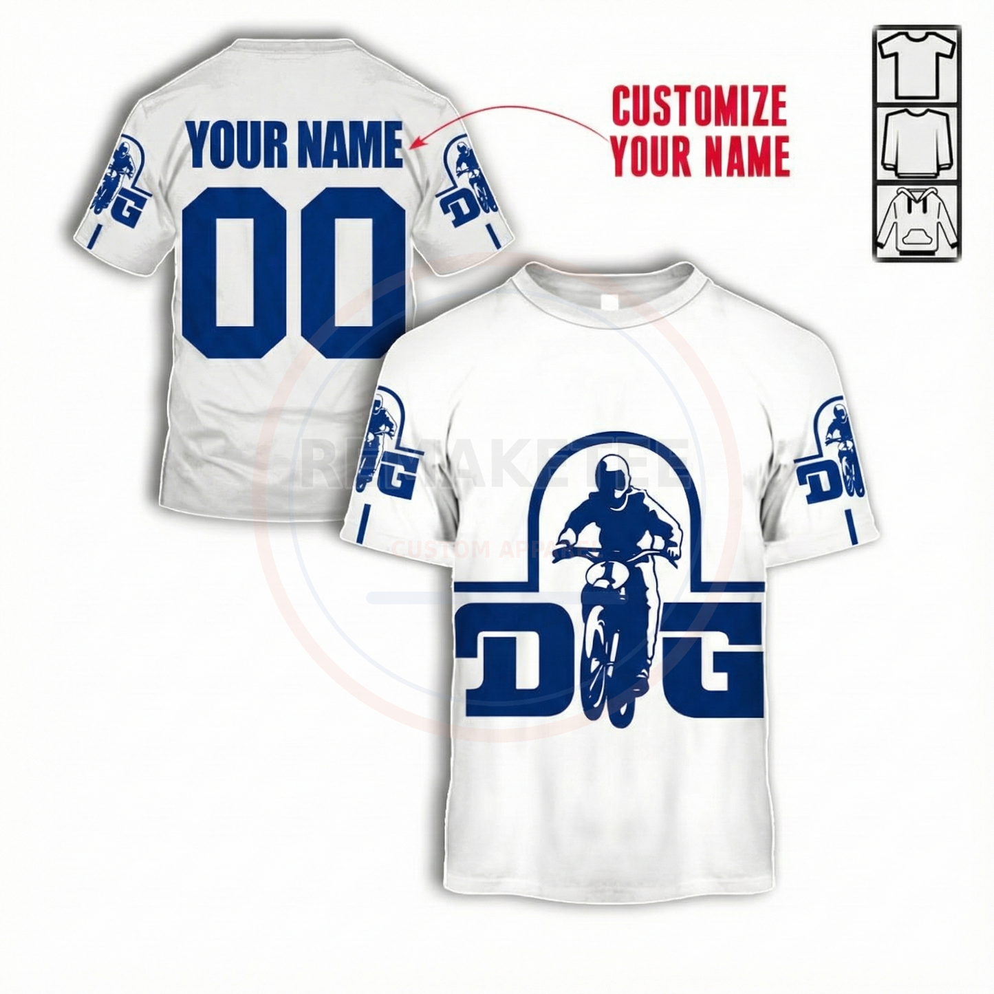 RemakeTee DG Custom Vintage Retro BMX Racing Jersey 080
