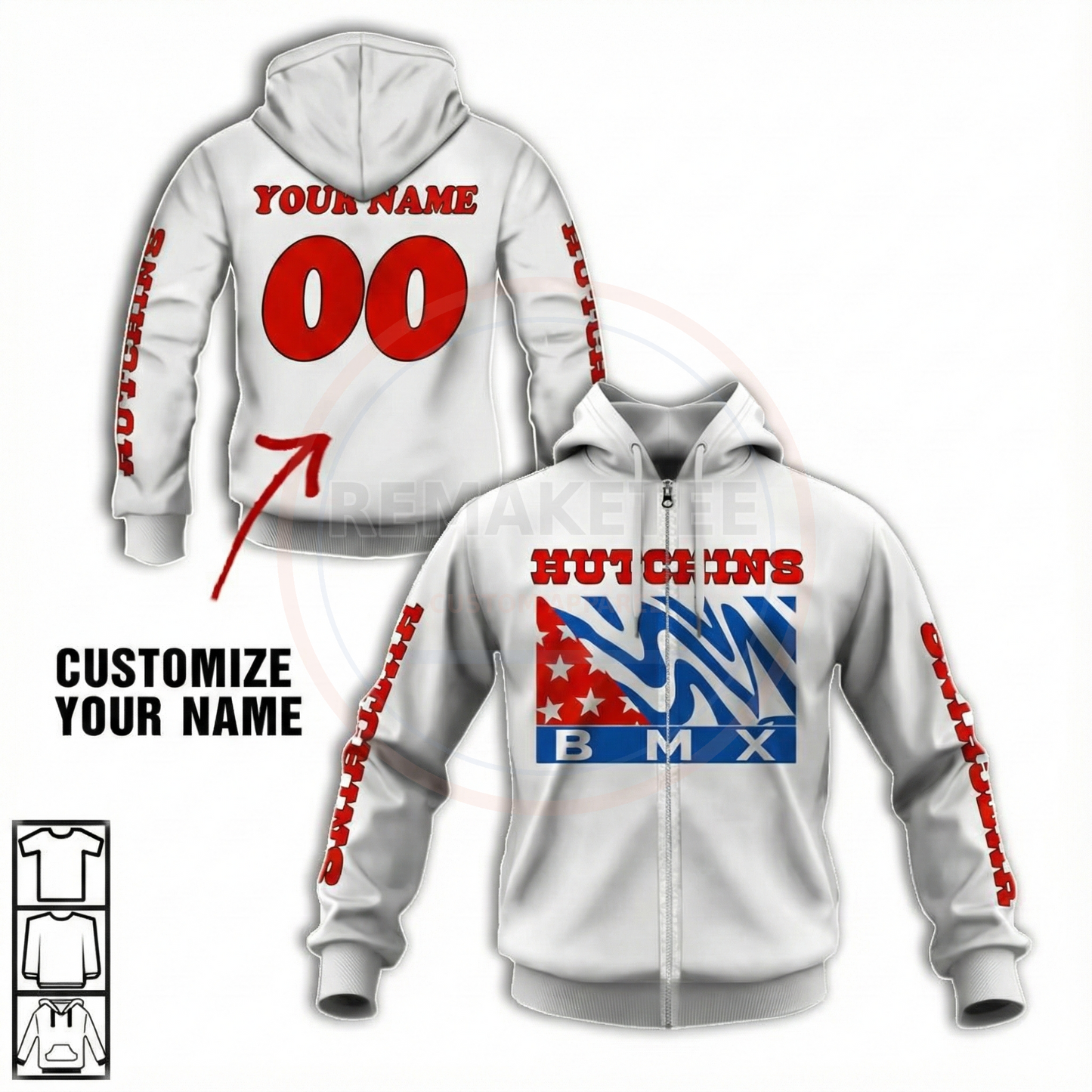 RemakeTee Hutchins Custom Vintage Retro BMX Racing Jersey 095