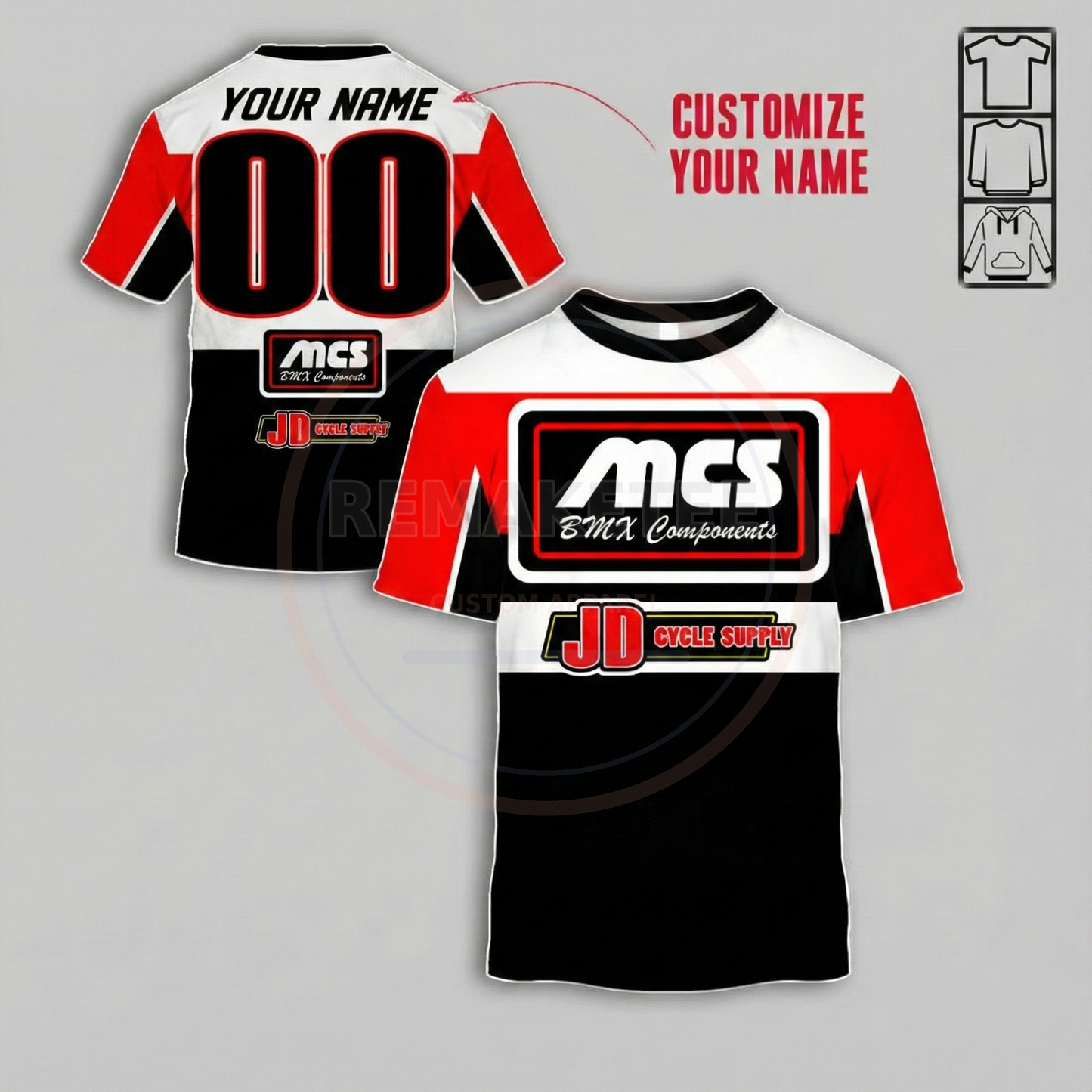 RemakeTee MCS Custom Vintage Retro BMX Racing Jersey 096