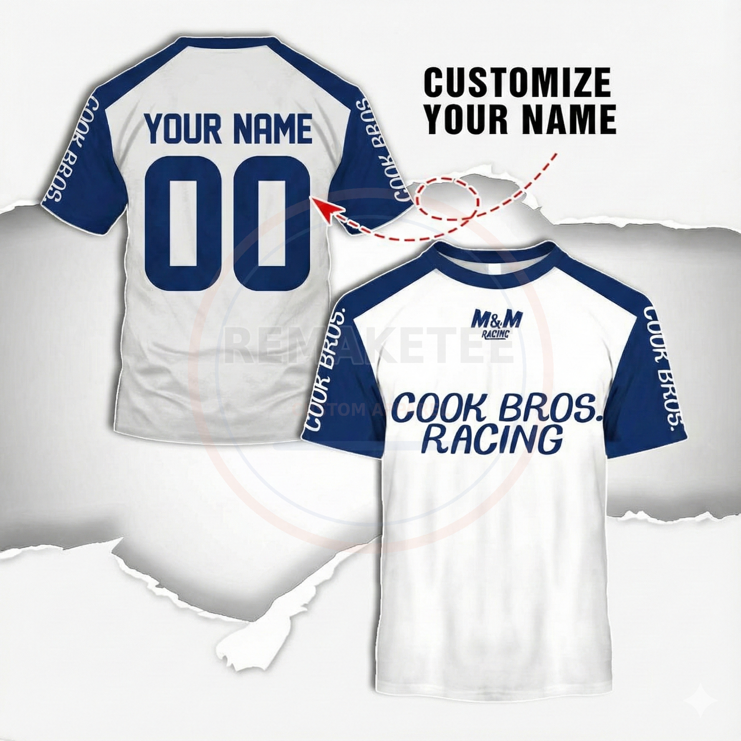 RemakeTee COOK BROS Custom Vintage Retro BMX Racing Jersey 092