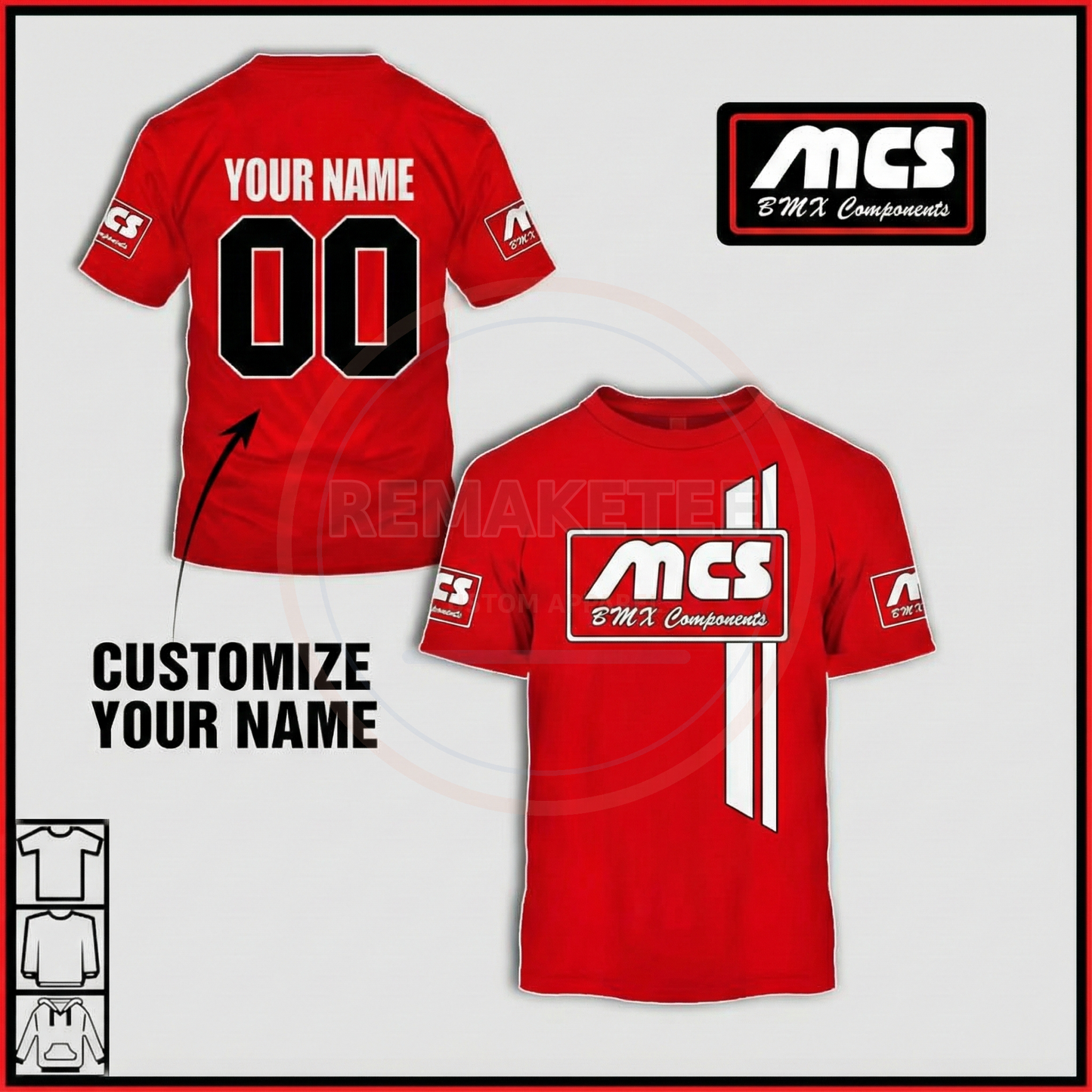 RemakeTee MCS Custom Vintage Retro BMX Racing Jersey 097