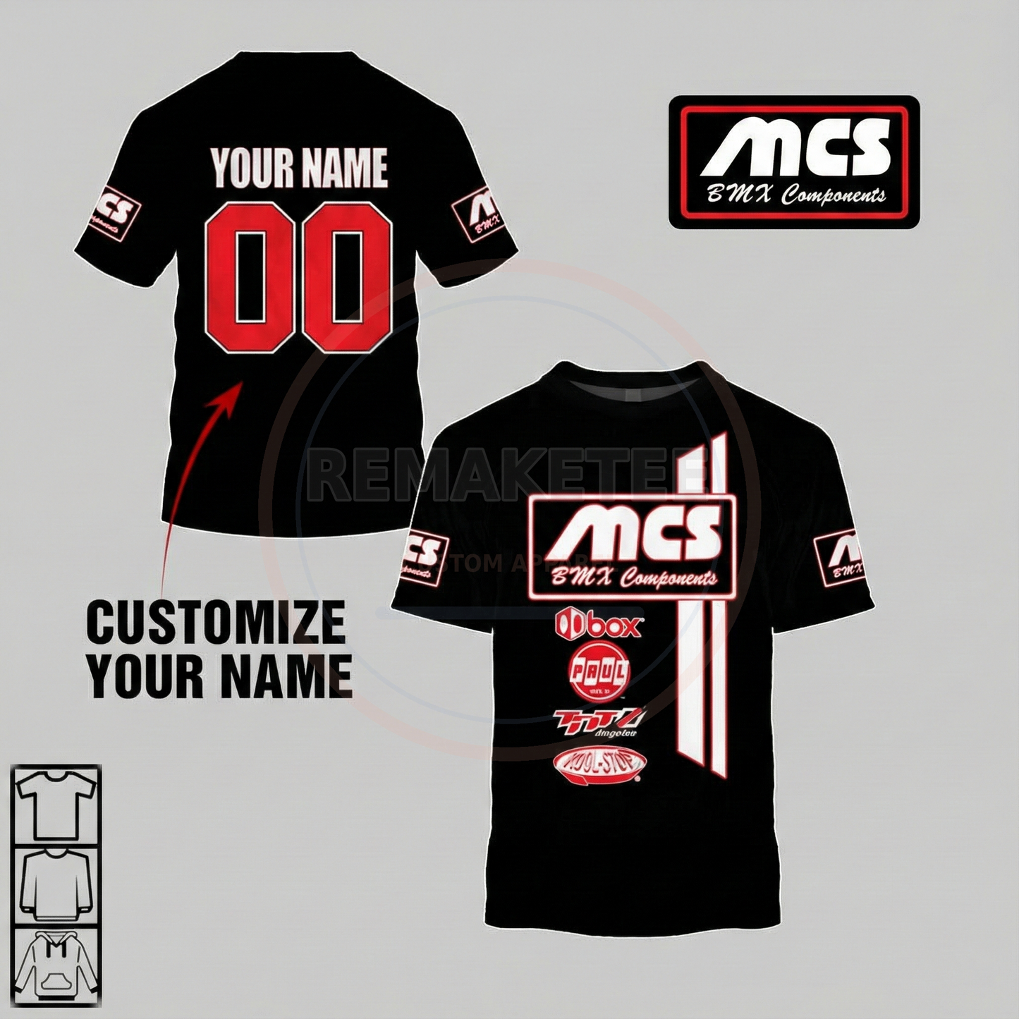 RemakeTee MCS Custom Vintage Retro BMX Racing Jersey 098