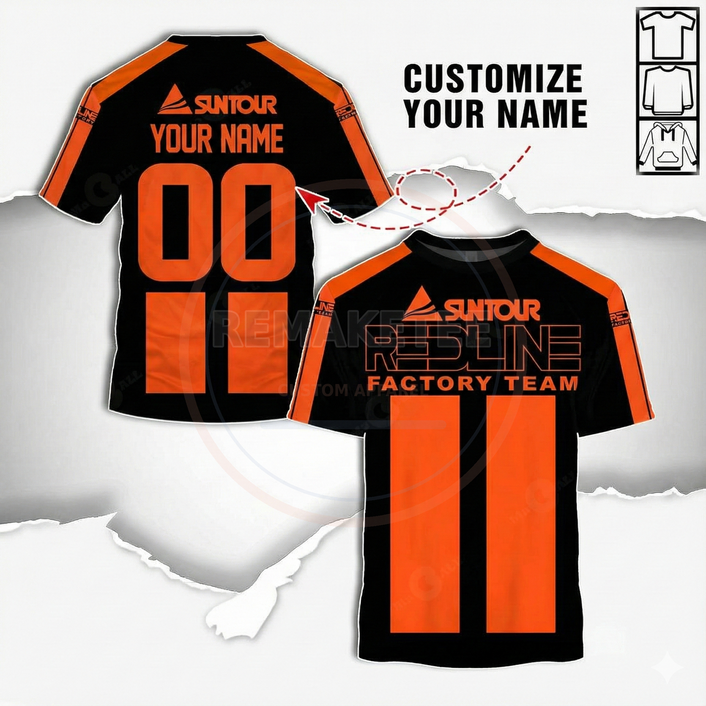 RemakeTee Redline Custom Vintage Retro BMX Racing Jersey 112