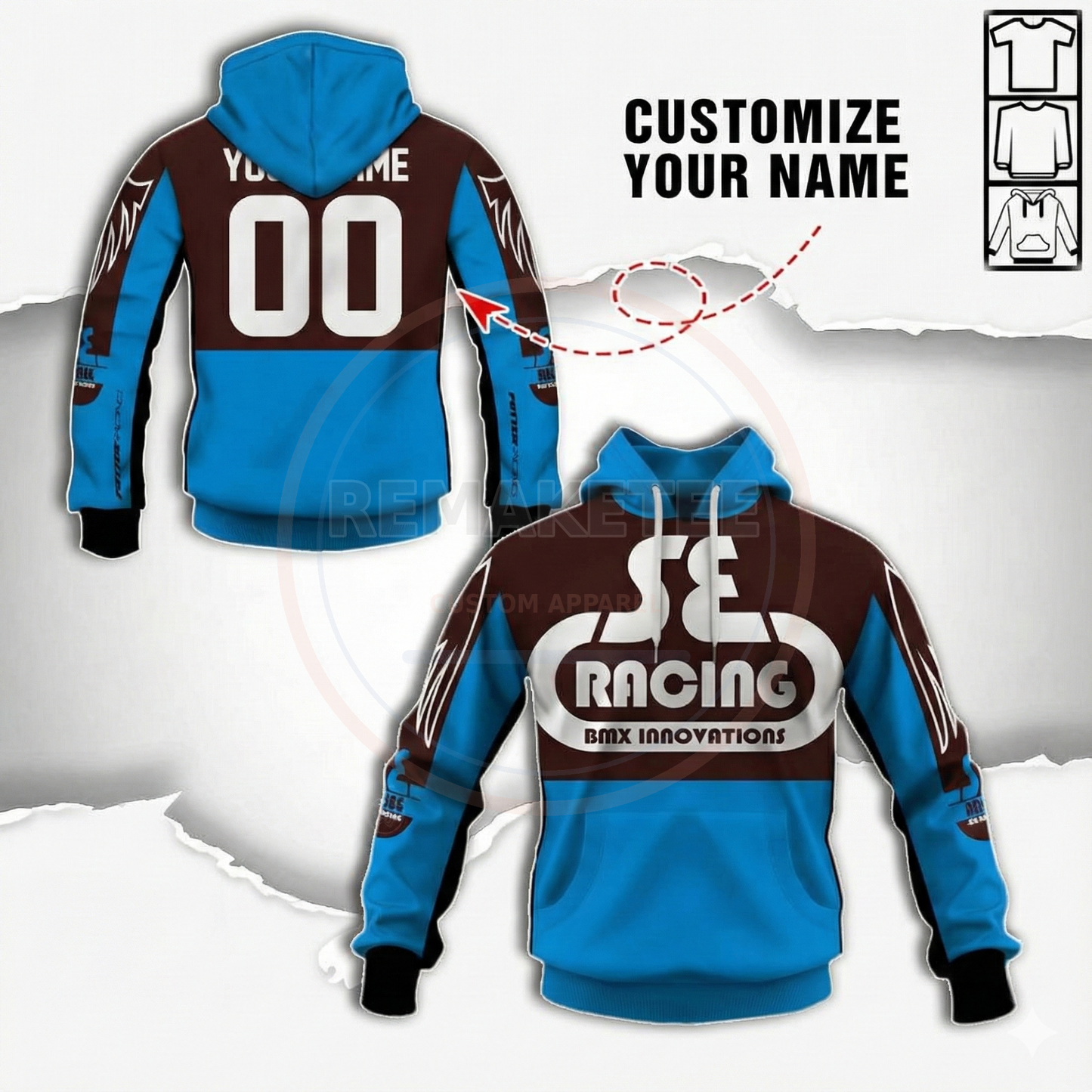 RemakeTee SE Custom Vintage Retro BMX Racing Jersey 111