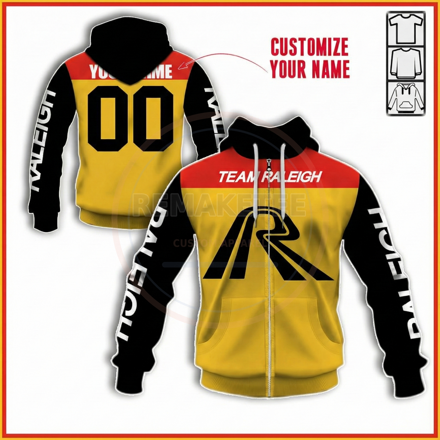 RemakeTee Raleigh Custom Vintage Retro BMX Racing Jersey 121