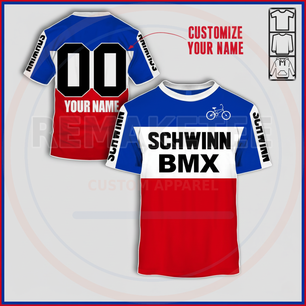 RemakeTee Schwinn Custom Vintage Retro BMX Racing Jersey 131