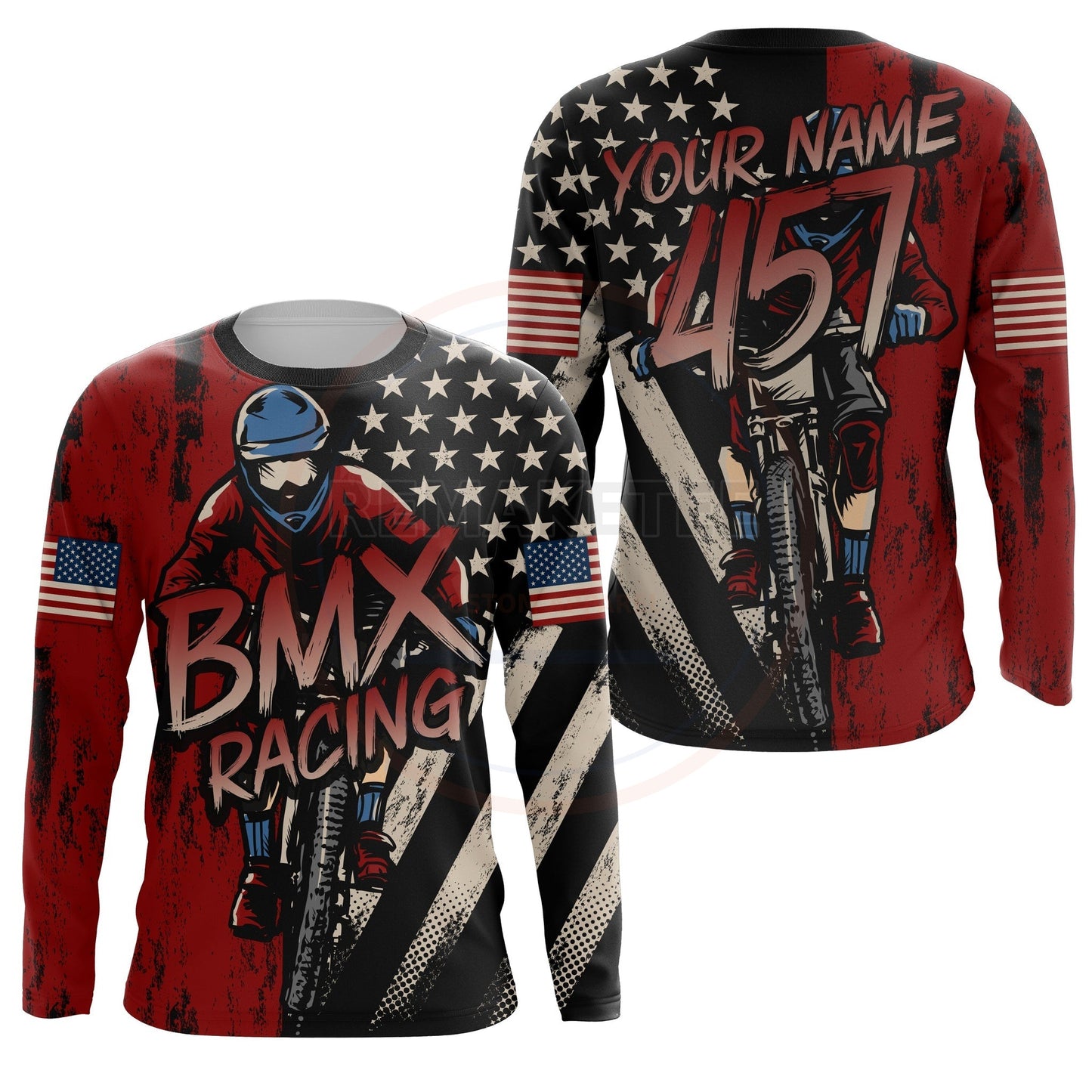 RemakeTee Custom Vintage Retro BMX Racing Jersey 879