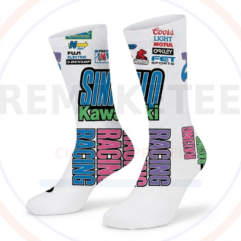 RemakeTee Custom Vintage Retro VMX Racing Socks 079