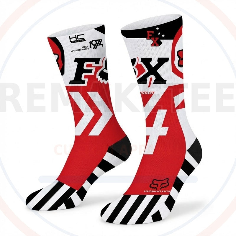 RemakeTee Custom Vintage Retro VMX Racing Socks 088