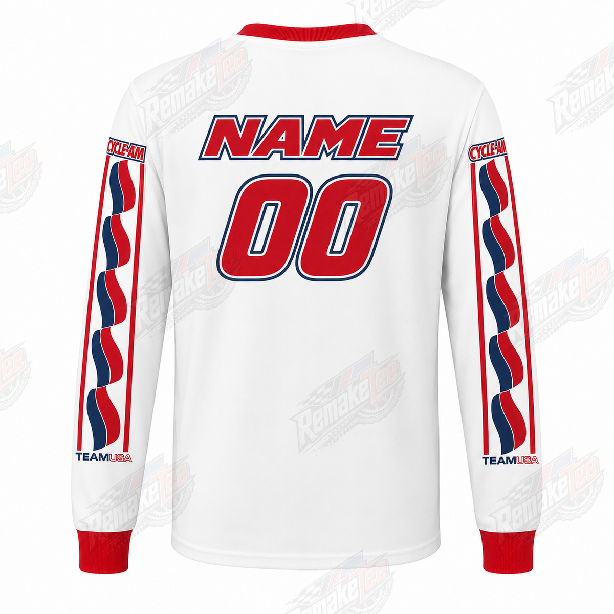Cycle-AM Team USA White Red Blue vintage VMX racing jersey - alternate product view