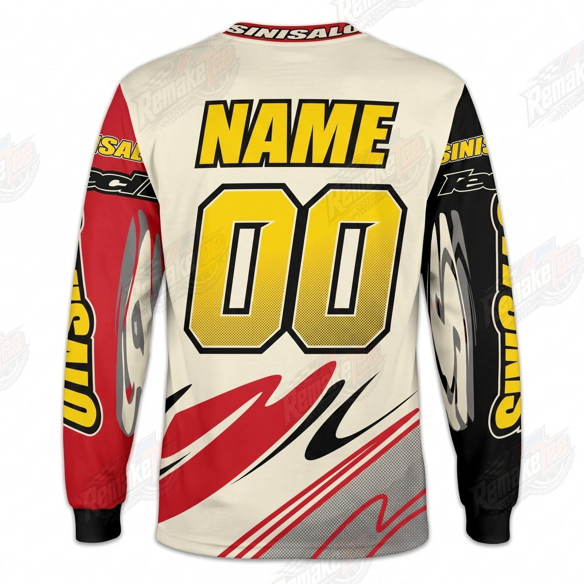 Sinisalo Racing Red Yellow vintage VMX racing jersey - alternate product view