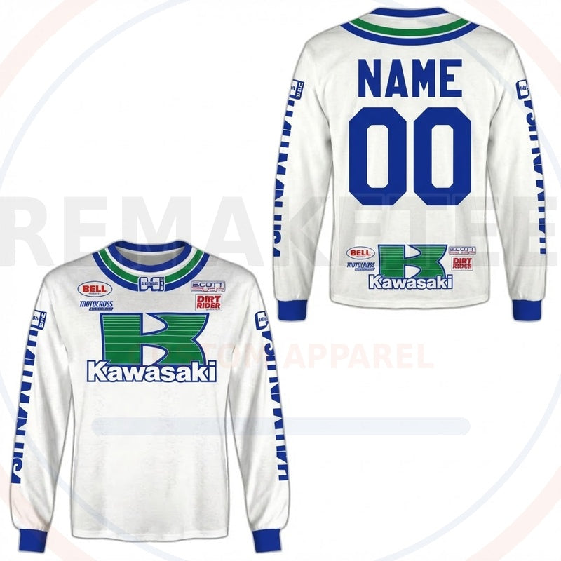 RemakeTee Kawasaki Custom Vintage Retro BMX Racing Jersey 432