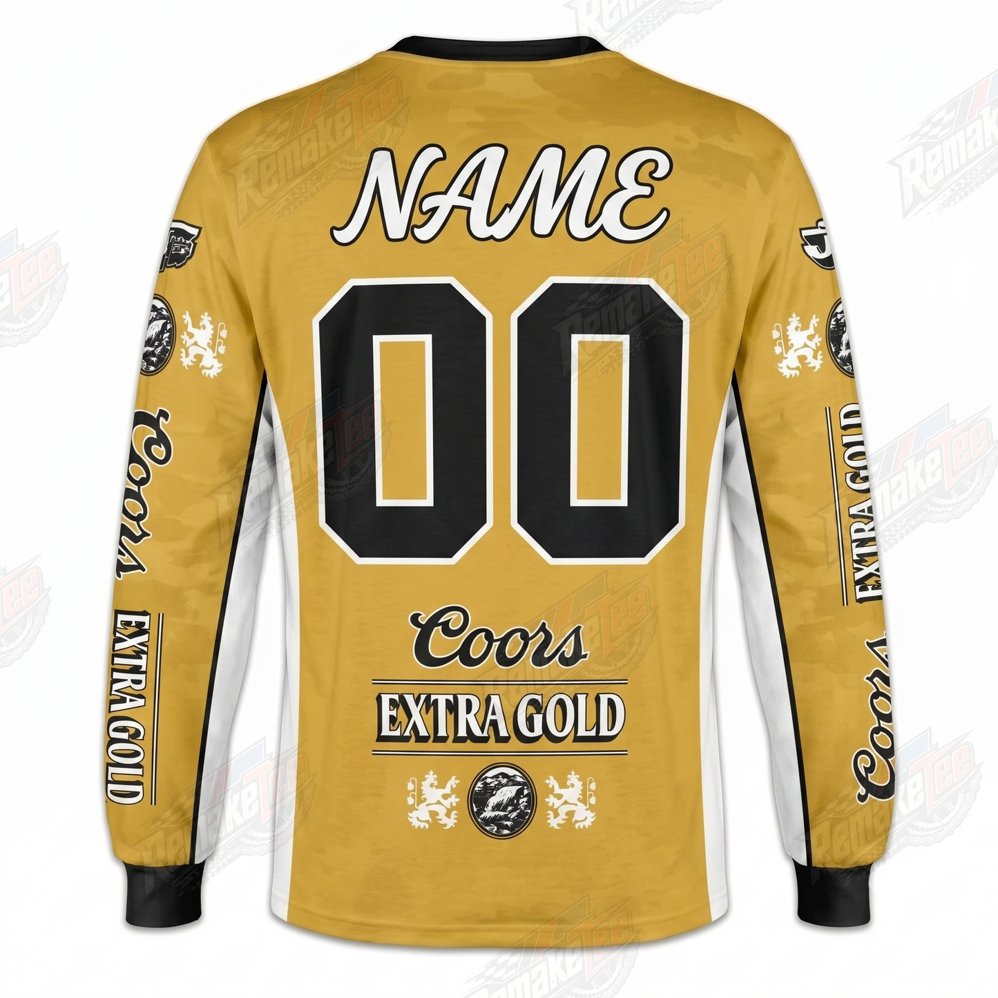 RemakeTee Coors Extra Gold Gold Custom Vintage Retro VMX Racing Jersey 1312 - Back
