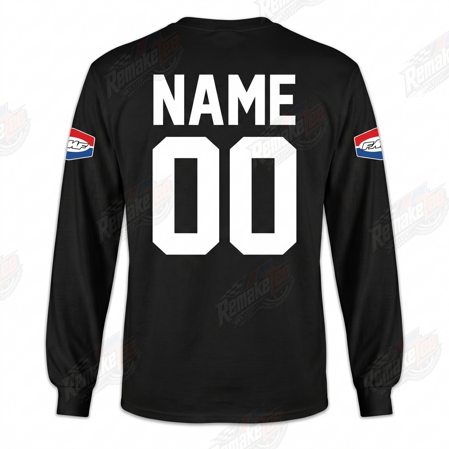RemakeTee Honda HRC USA Black FMF Custom Vintage Retro VMX Racing Jersey 1331 - Back