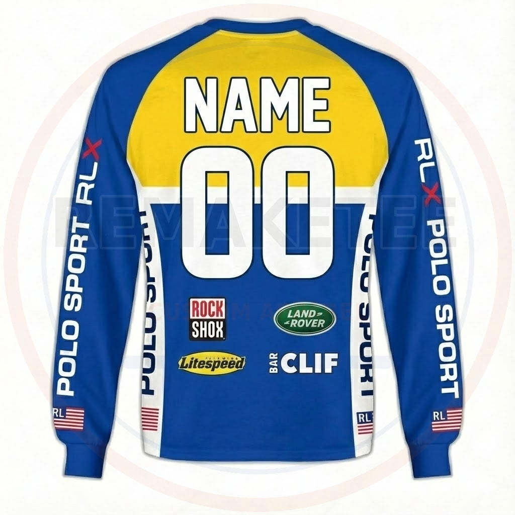 RemakeTee Polo Sport Ralph Lauren RLX Custom Vintage Retro BMX Racing Jersey 378