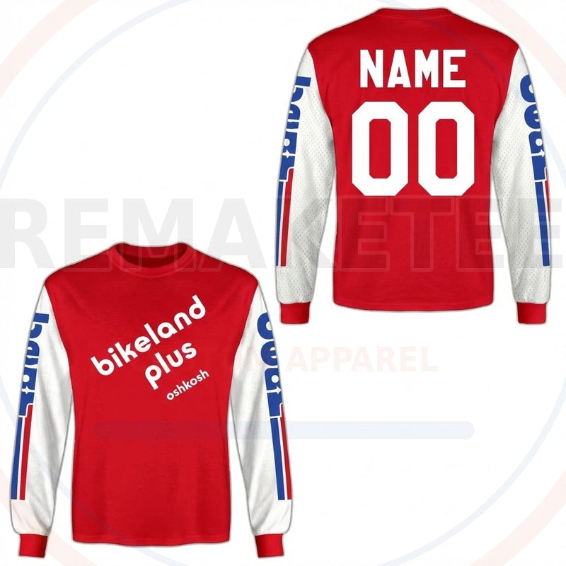 RemakeTee Bikeland Plus Custom Vintage Retro BMX Racing Jersey 555