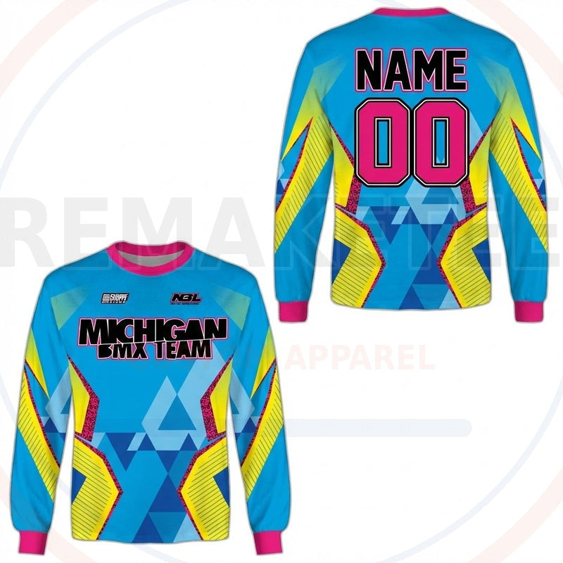 RemakeTee Michigan Custom Vintage Retro BMX Racing Jersey 461