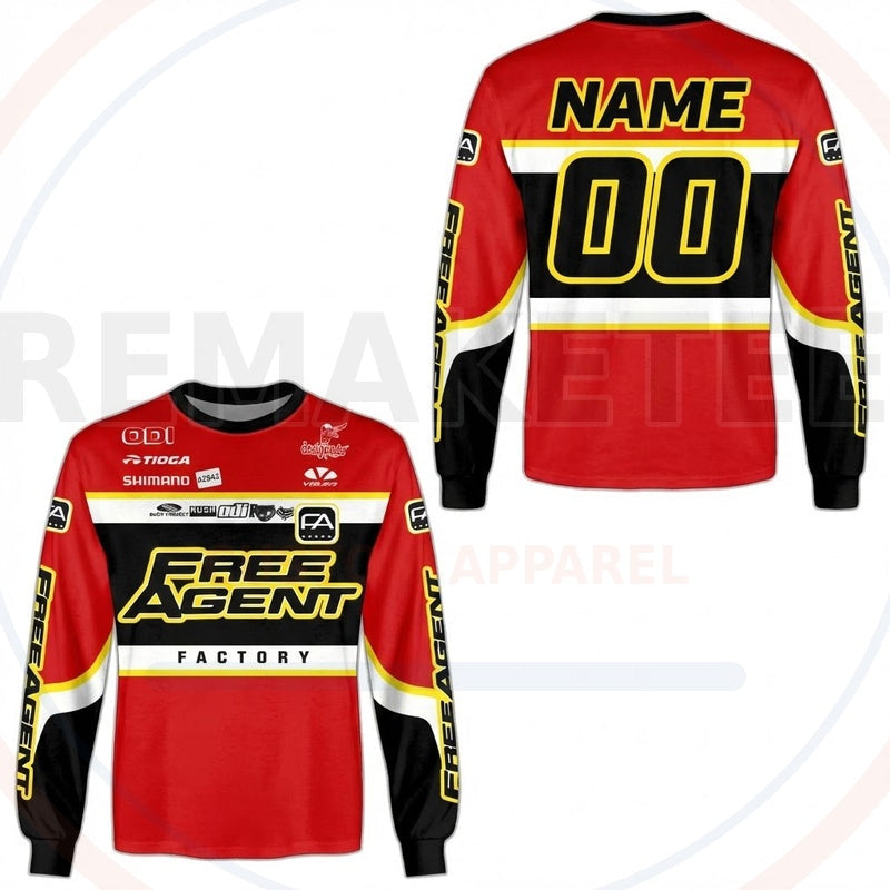 RemakeTee Free Agent Custom Vintage Retro BMX Racing Jersey 488