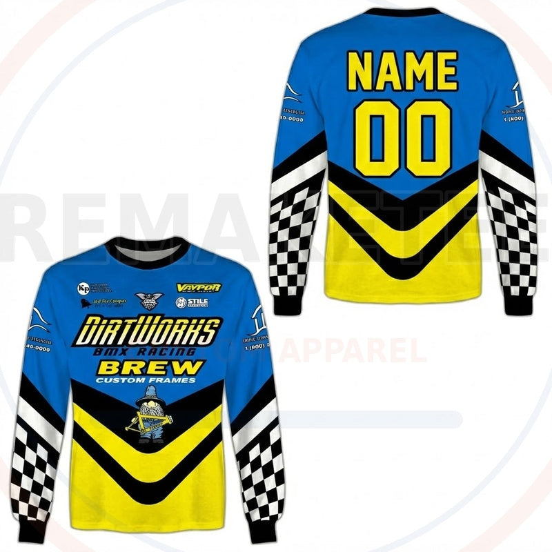 RemakeTee Dirtworks Custom Vintage Retro BMX Racing Jersey 465