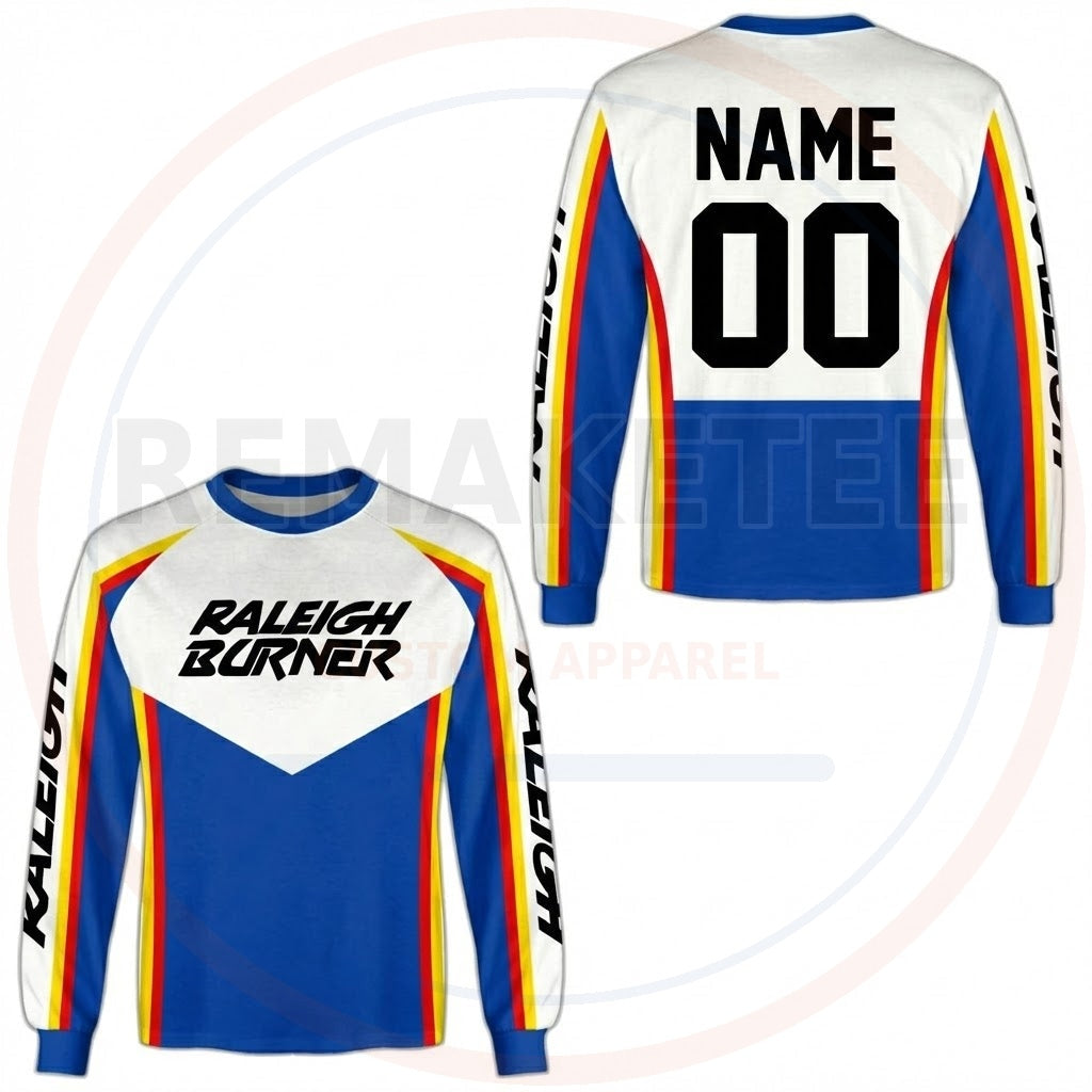 RemakeTee Raleigh Custom Vintage Retro BMX Racing Jersey 661
