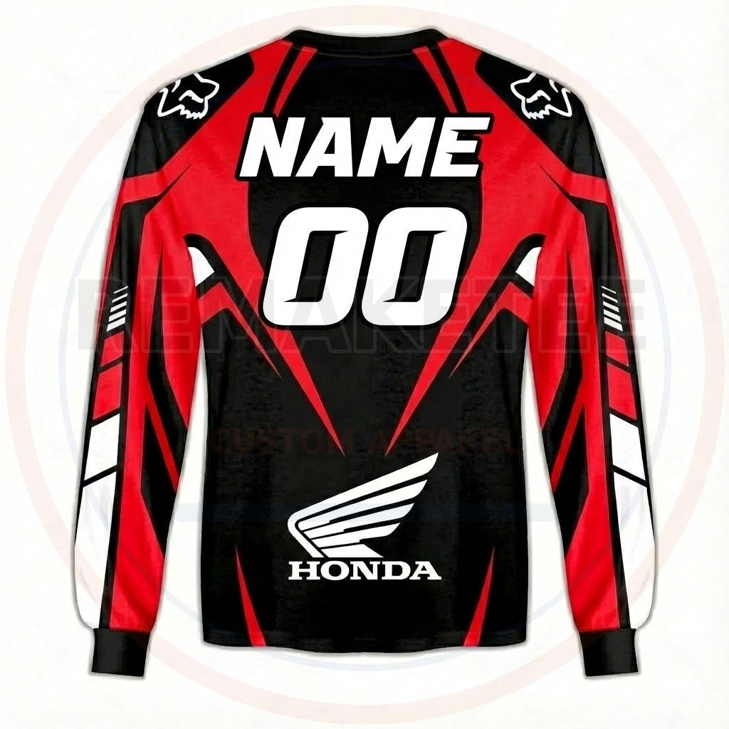 RemakeTee Honda Custom Vintage Retro BMX Racing Jersey 407