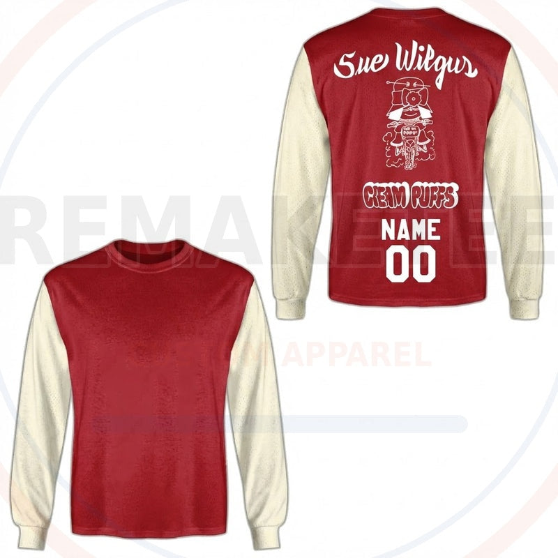 RemakeTee Sue Wilgus - Cream Puffs Custom Vintage Retro BMX Racing Jersey 554