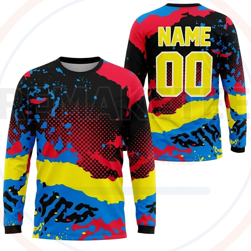 RemakeTee PAINT SPLASH Custom Vintage Retro BMX Racing Jersey 782