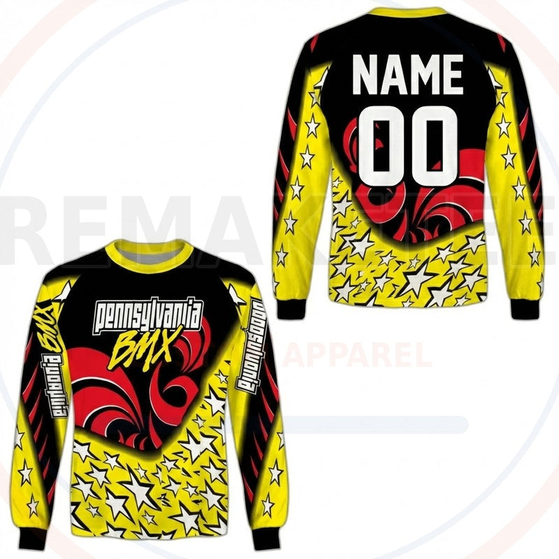 RemakeTee Pennsylvania Custom Vintage Retro BMX Racing Jersey 595