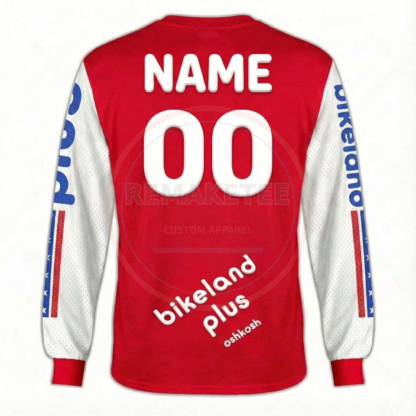 RemakeTee Bikeland Plus Custom Vintage Retro BMX Racing Jersey 275