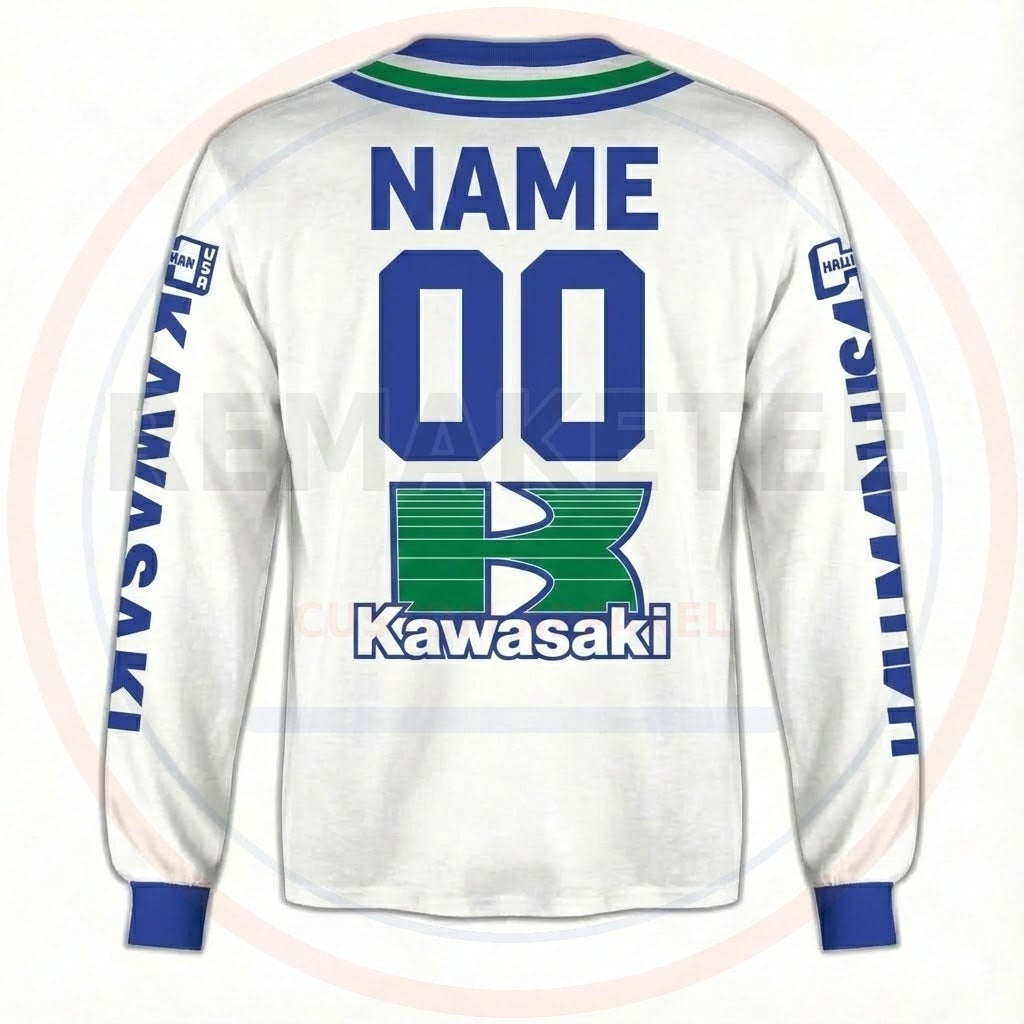 RemakeTee Kawasaki Custom Vintage Retro BMX Racing Jersey 318