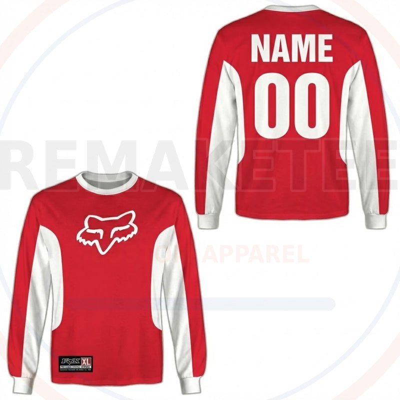 RemakeTee Fox Custom Vintage Retro BMX Racing Jersey 628